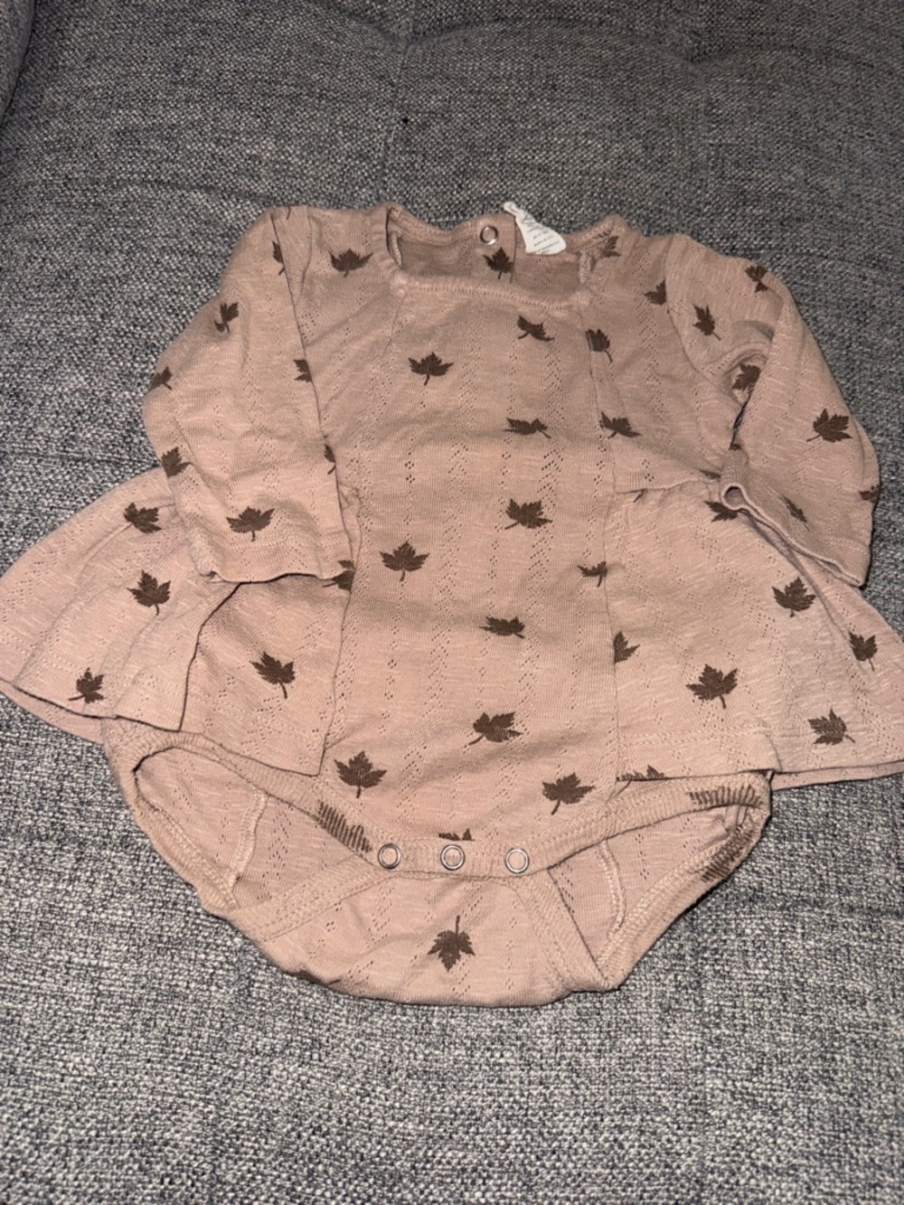 Kate Quinn long sleeve one piece skirt fall leaf print size 6-12 months